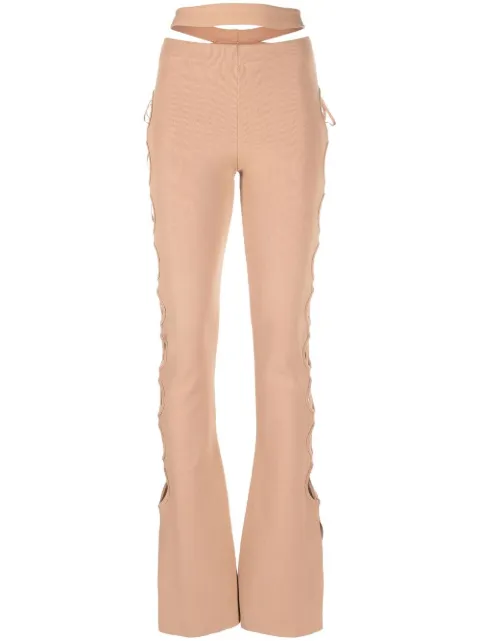 ANDREĀDAMO cut out-detail knitted flares Neutrals ADFW22PA08770476