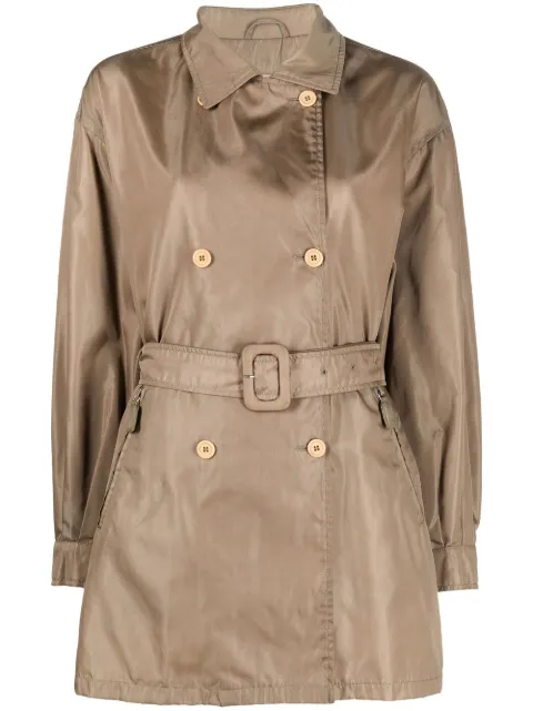 Prada Pre-Owned 2000s double-breasted belted trench coat Neutrals PRA520LH