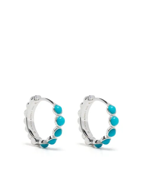 DOWER AND HALL medium turquoise huggie hoops Silver HHE37STURQSMALL