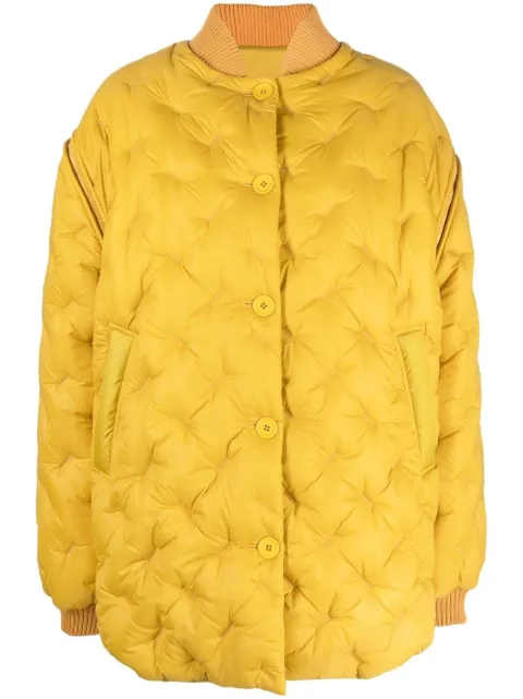 SHERPA embossed-detail padded jacket Yellow SHUOJG00N