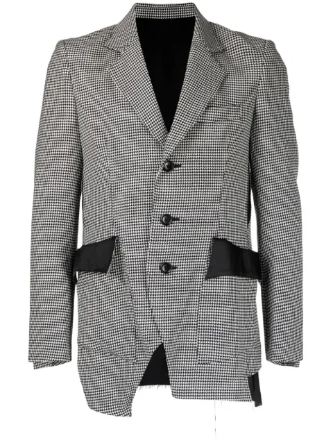 sulvam houndstooth layered blazer Black SQJ02110