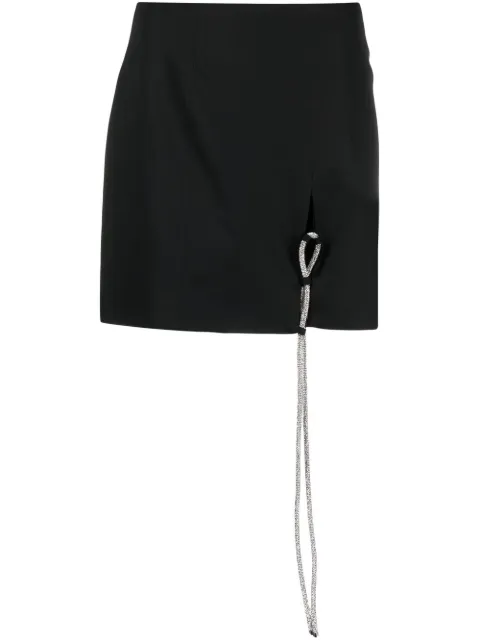 Giuseppe Di Morabito crystal embellished lace-up mini skirt Black FW22084SK216
