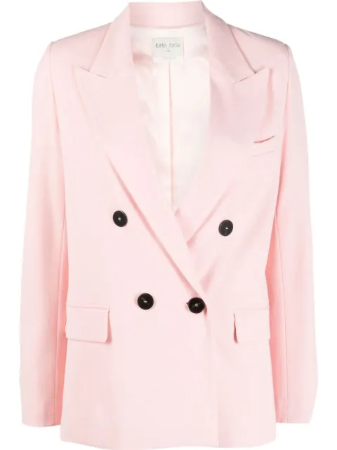 Forte Forte double-breasted tailored blazer Pink 9622MYJACKET