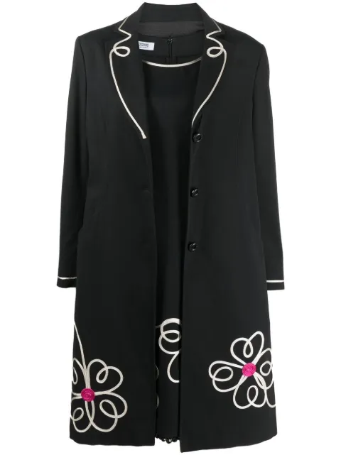 Moschino Pre-Owned 2000s floral-motif dress and coat set Black MOSC750LF