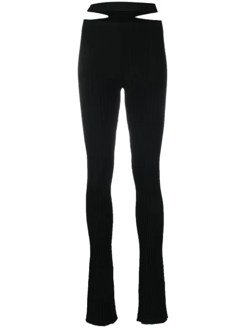 ANDREĀDAMO ribbed-knit boot-cut trousers Black ADFW22PA06770473