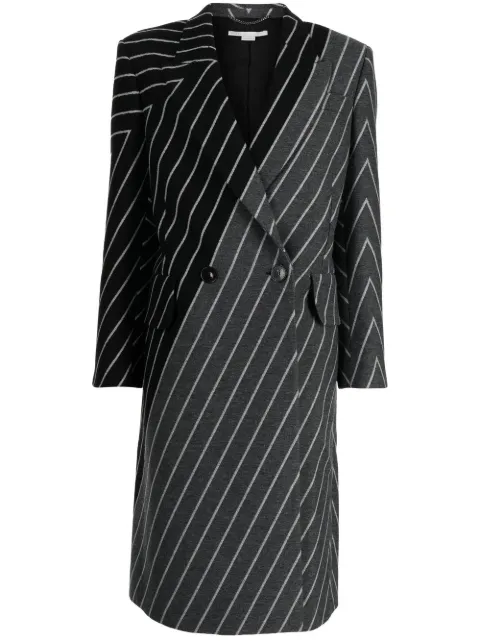 Stella McCartney multi-way stripe double-breasted coat Black 6600083AJ750