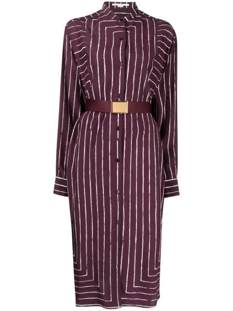 Stella McCartney striped silk midi shirt dress Purple 6A00843AS354