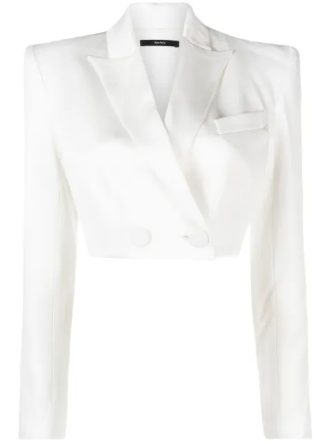Alex Perry cropped single-breasted blazer White J080