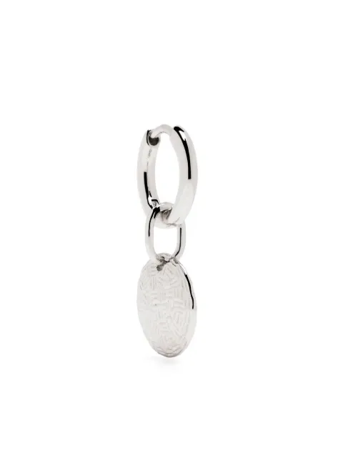 Maria Black Tan Huggie single earring Silver 100914AG8