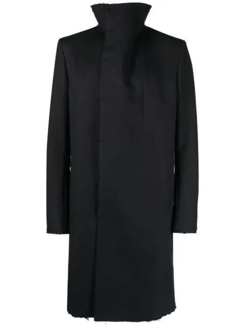 Boris Bidjan Saberi raw-cut finish coat Black COAT1MIDFIF10008