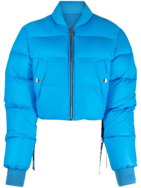 Khrisjoy cropped padded bomber jacket Blue DFPW007PRS
