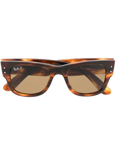 Ray-Ban rectangle-frame sunglasses Brown RB0840S95457
