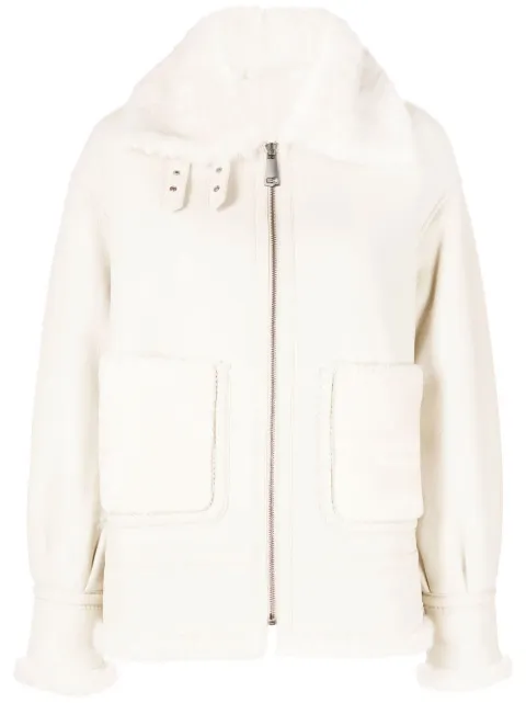 Liska oversize shearling jacket Neutrals 22165AND2205