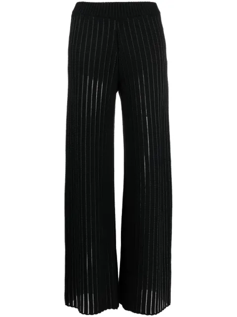 Fabiana Filippi chunky-knit wide-leg trousers Black PADC01W0820000E007
