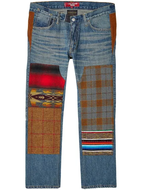 Junya Watanabe MAN patchwork mid-rise jeans Blue WJP2030511