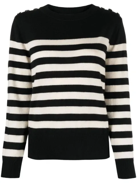 Max & Moi cashmere striped jumper Black H22PISTAL