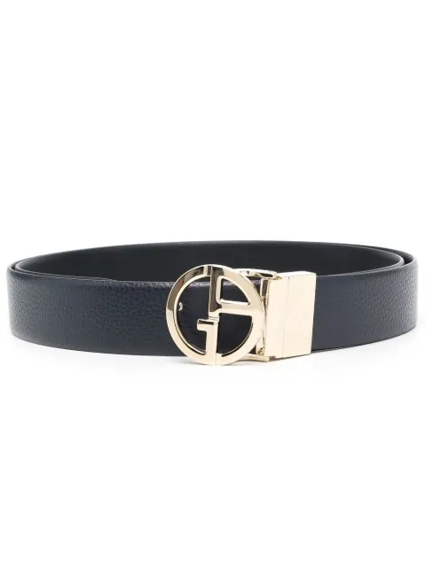 Giorgio Armani logo-buckle leather belt Blue Y2S453YSR3X