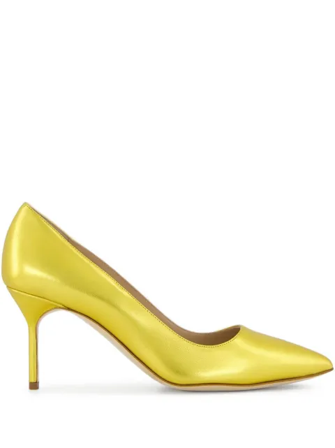 Manolo Blahnik 70mm BB leather pumps Yellow 9XX0463