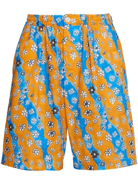 Marni wave daisy-print shorts Orange PUMU0049A2UTC234