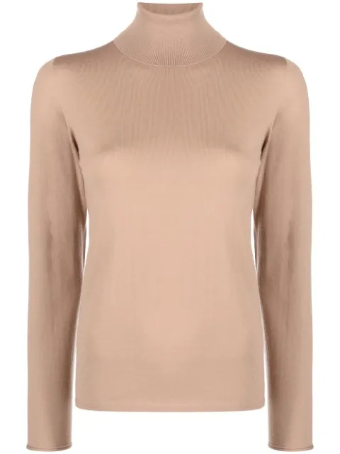 Le Tricot Perugia long-sleeve roll-neck jumper Neutrals 26008