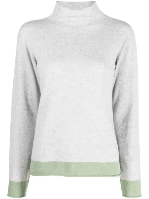 Le Tricot Perugia funnel-neck long-sleeve jumper Grey 46107