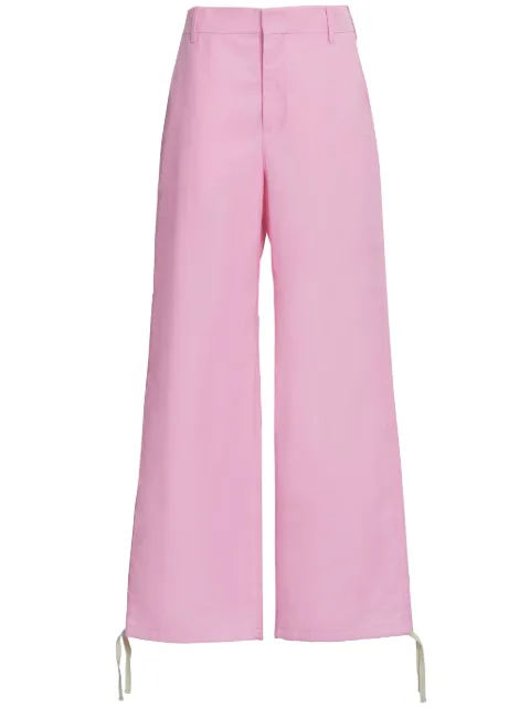 Marni embroidered-logo straight-leg trousers White PAMA0390X0UTN903