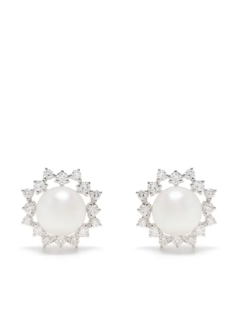 TASAKI 18kt white gold Akoya diamond earrings Silver E4296W
