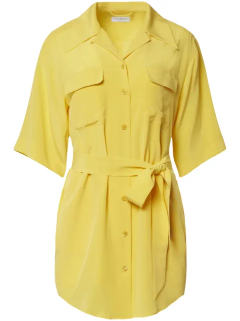 Equipment short-sleeve shirt minidress Yellow D0019LFQ23