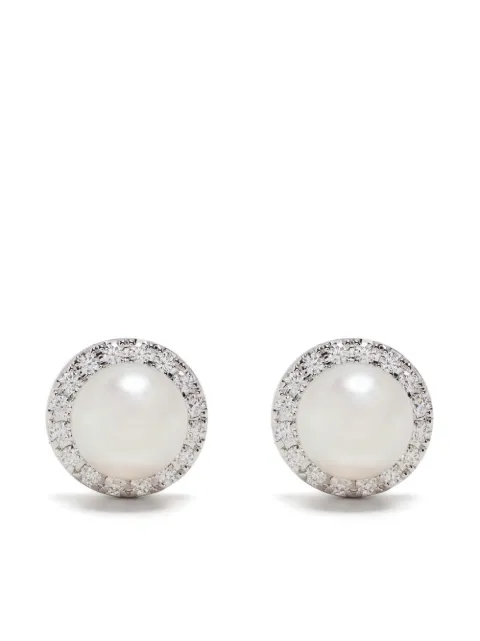 TASAKI 18kt white gold Akoya diamond earrings Silver E4297W