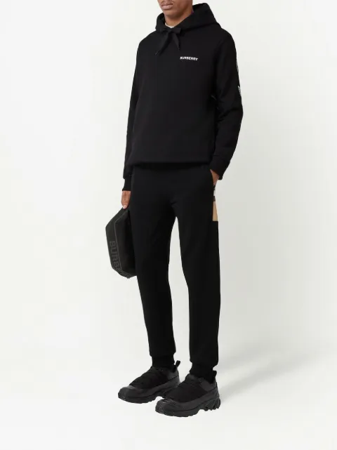 Burberry Check panel cotton jogging pants Black 8059066