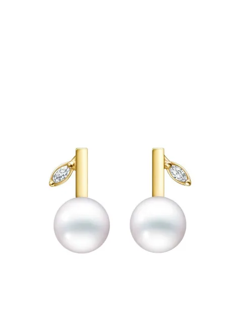 TASAKI 18kt yellow gold Kugel pearl and diamond earrings Gold E4406Y