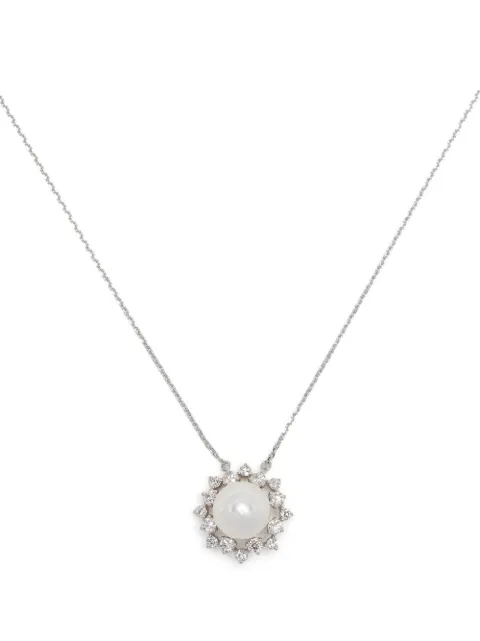 TASAKI 18kt white gold Akoya diamond necklace Silver P17049W
