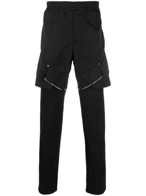 1017 ALYX 9SM zip-detail layered trousers Black AAMPA0291FA02