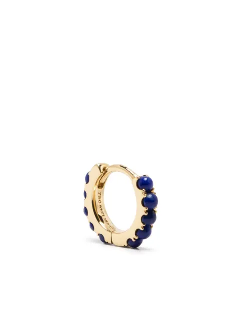 We by WHITEbIRD 18K yellow gold medium Ismène lapis lazuli hoop earring Gold WBHISMOJLAP