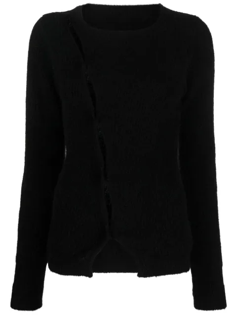 Jacquemus La Maille Pau asymmetric cardigan Black 241KN0022343990
