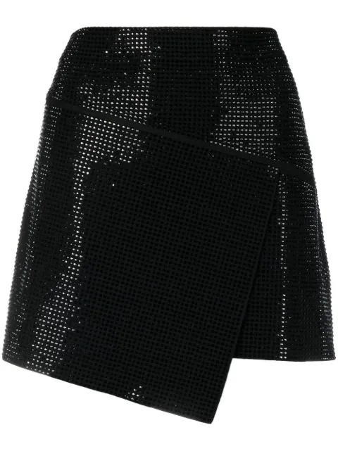 ANDREĀDAMO crystal-embellished mini skirt Black ADFW22SK05772473