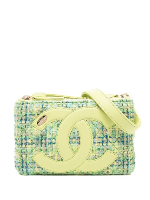 CHANEL Pre-Owned tweed waist belt bag Green CHANELCCLOGONEONLIMEGREENFANTASYTWEEDWAISTFANNYBELTBAG