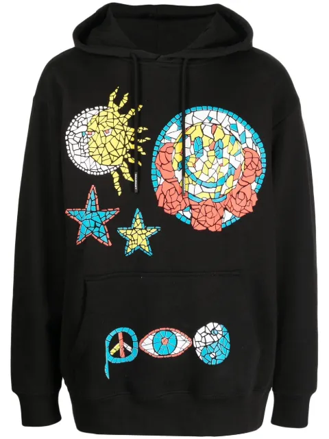 MARKET Mosaic graphic-print hoodie Black 397000393