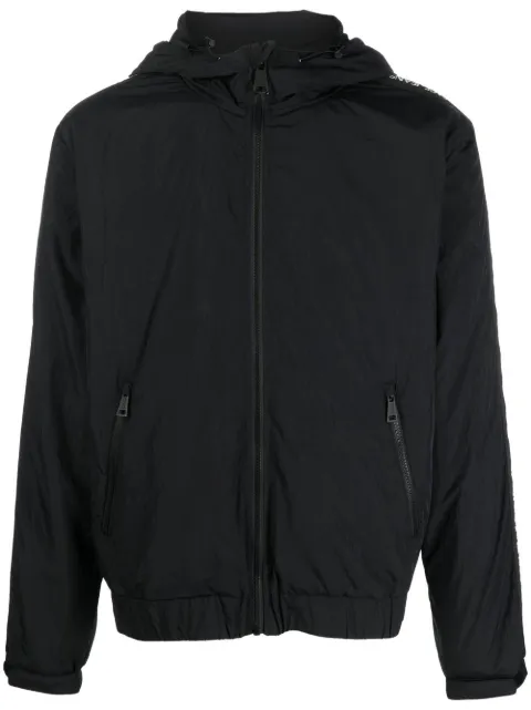 Versace Jeans Couture logo-tape hooded jacket Black 73GAS4D6CQQ5D