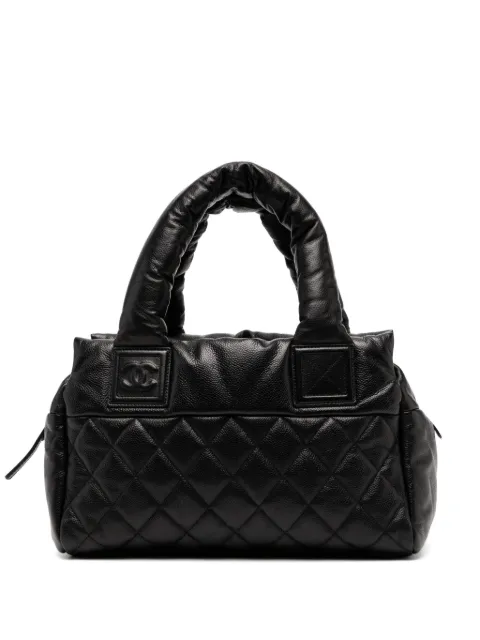 CHANEL Pre-Owned Chanel Medium Shopping Travel Tote Bag Plush Diamond Quilted Caviar Leather Black CHANELMEDIUMSHOPPINGTRAVELTOTEBAGPLUSHDIAMONDQUILTEDCAVIARLEATHER