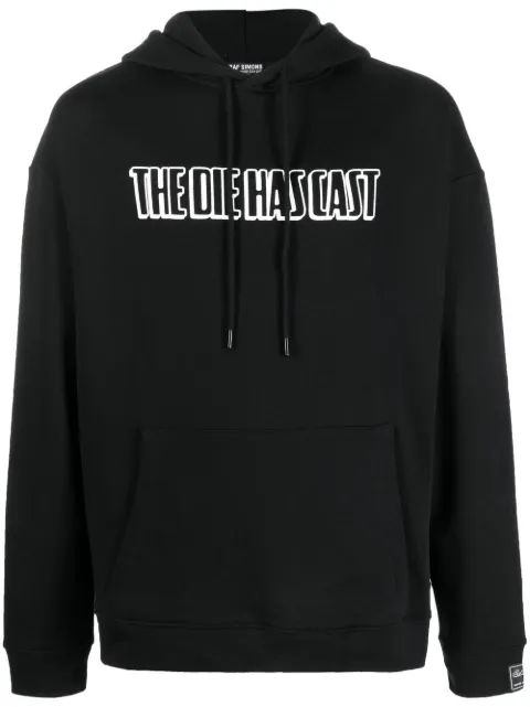 Raf Simons text-print hoodie Black 222M161190040099
