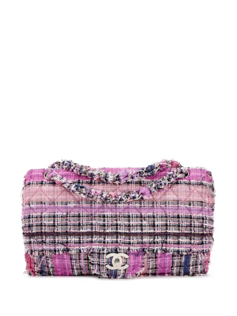CHANEL Pre-Owned 2006-2008 Jumbo Tweed Double Flap shoulder bag Pink CHANELCLASSICFLAPFRINGEJUMBORARELIMITEDEDITIONPINKMULTICOLORTWEEDBAG