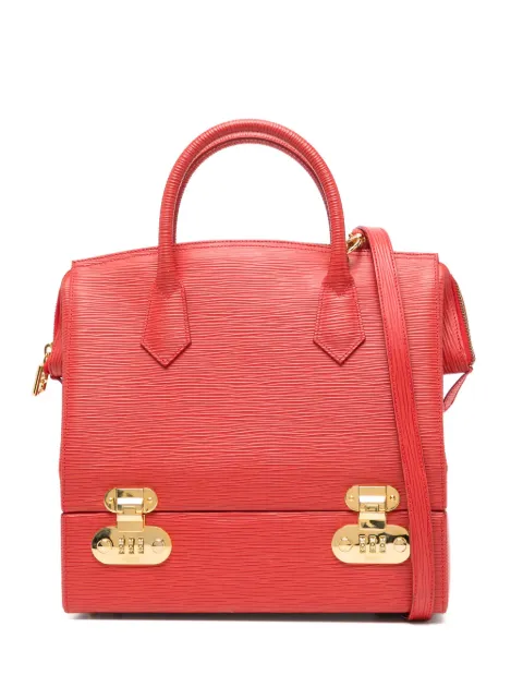 Fendi Pre-Owned 90's Epi Leather Top Handle Crossbody Vanity Train Case Red FENDIRAREVINTAGE90SREDEPILEATHERTOPHANDLECROSSBODYVANITYTRAINCASE