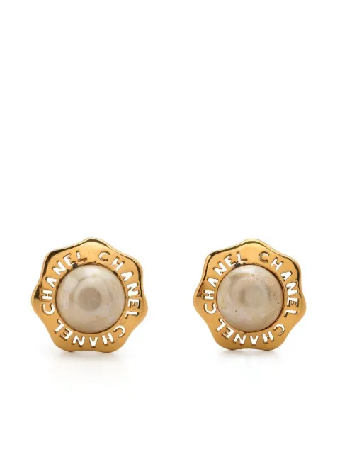 CHANEL Pre-Owned 1980s clip-on stud earrings Gold 1500917