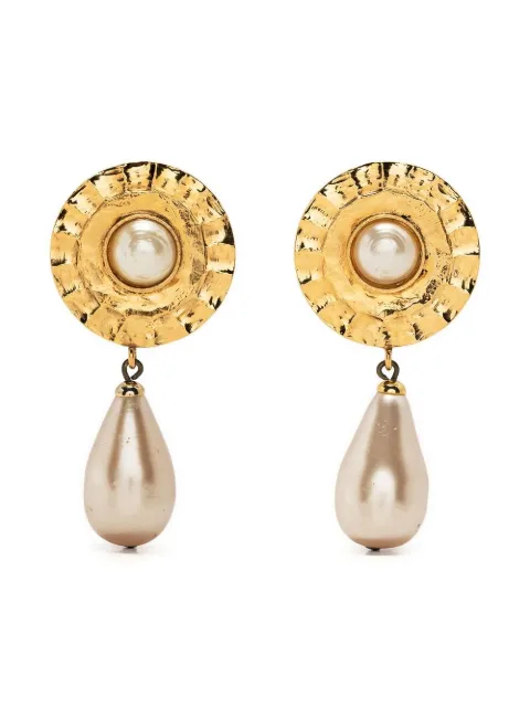 CHANEL Pre-Owned 1980s clip-on drop earrings Gold 1500890