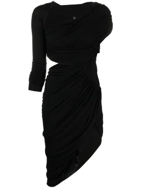 Rick Owens Lilies draped-design cut-out detail dress Black LI02B7524L