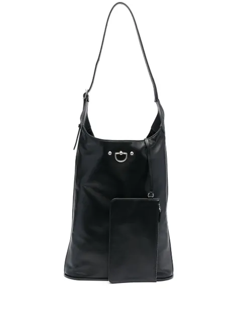 Durazzi Milano D-ring leather tote bag Black B02B