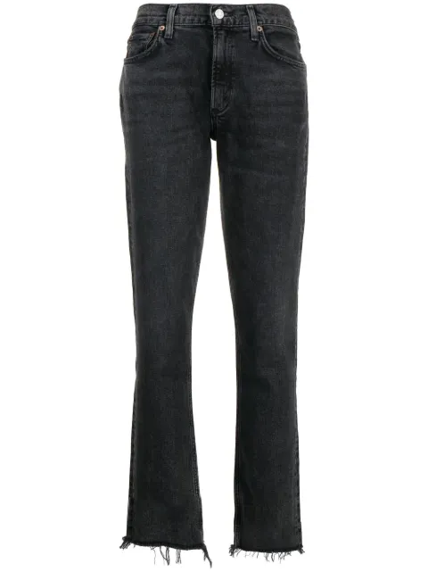 AGOLDE Lyle low-rise slim-cut jeans Grey A9023B1372