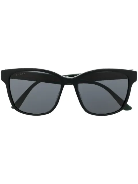 Gucci Eyewear striped square-frame sunglasses Black GG0417SK001