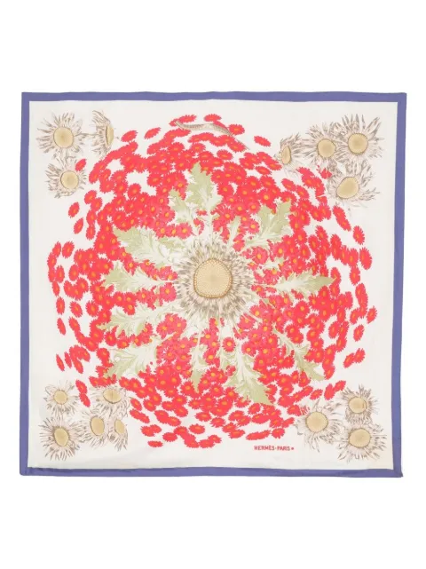 Hermès Pre-Owned 1985 Fleurs et Carlines silk scarf White 1500927